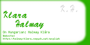 klara halmay business card